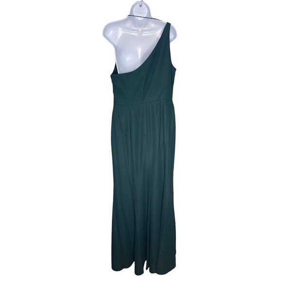 AFTER SIX One-shoulder Draped Cowl-neck Maxi Dress In Evergreen Size 12 - Picture 7 of 11